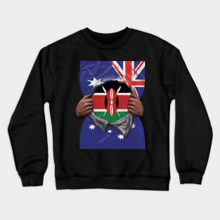 Kenya Flag Australian Flag Ripped - Gift for Kenyan From Kenya Crewneck Sweatshirt